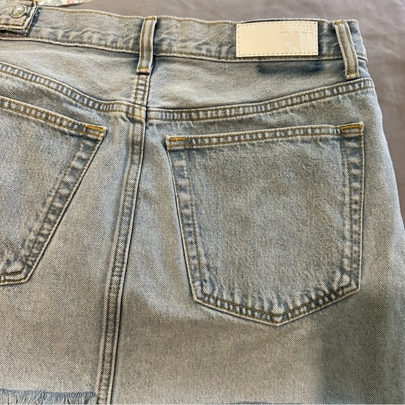RE/DONE & PAM Mid Rise Wrap Jean Skirt Maliblue Size 27 - Picture 7 of 16